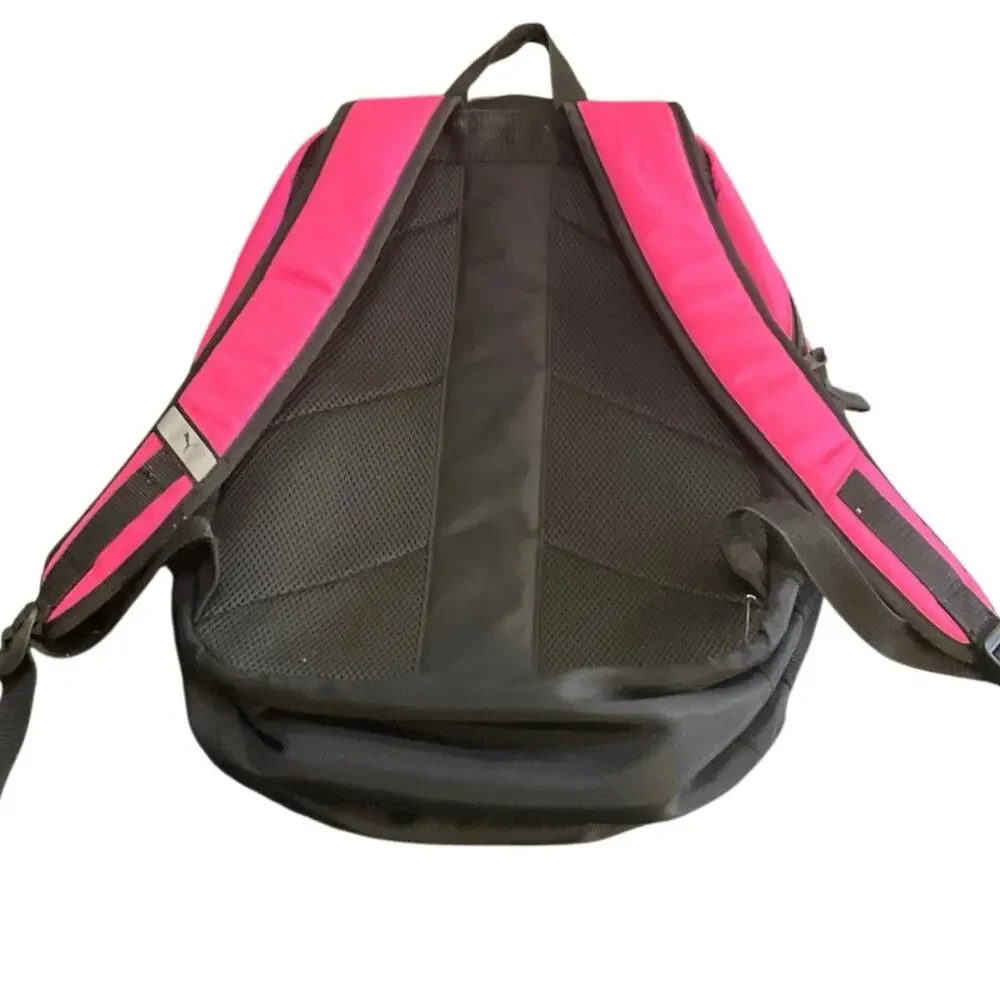 Puma Backpack Hot Pink Black Logo School Gym Travel Bag Large 21”